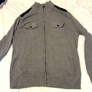 APT. 9 long sleeved great sweater, that is fleece and it is extra large.